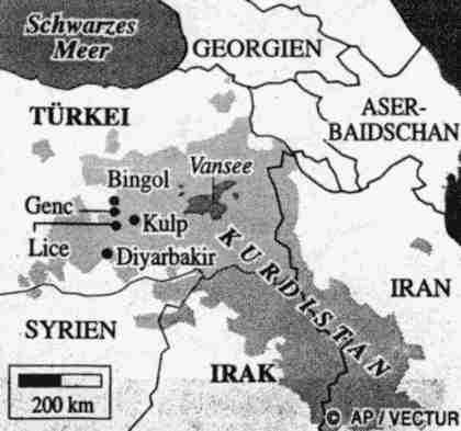 Karte von Kurdistan